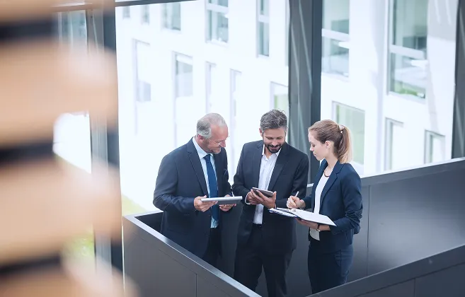 businesspeople having discussion